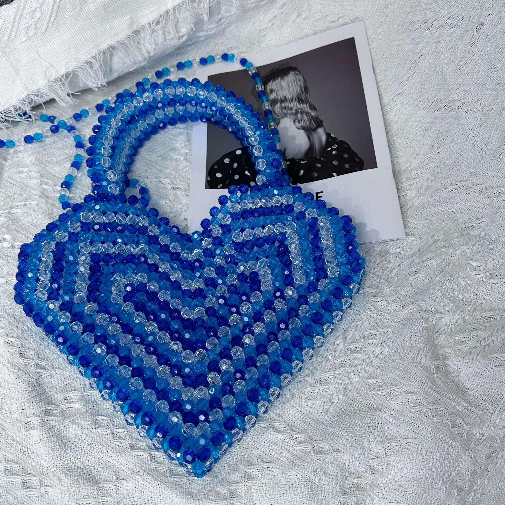 BLUE Heart Shaped crossbody bag - ConiBeads