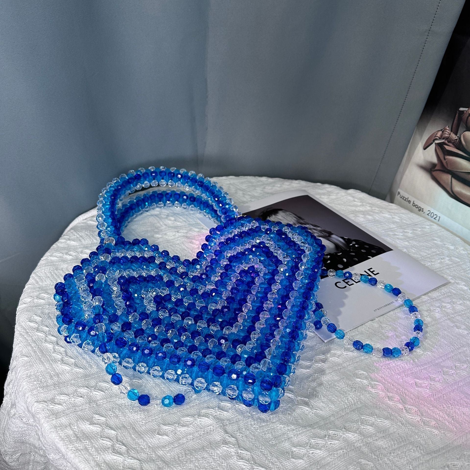 Blue Heart Shaped bag - ConiBeads