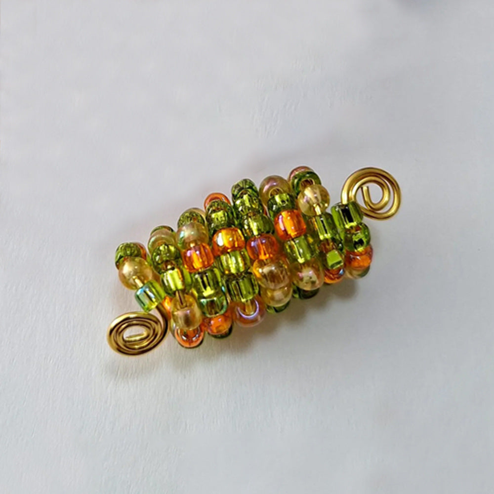 Hair Wrap-green and metal