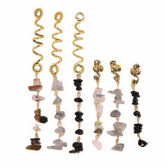 Crystal Stone Hair Wrap Charms-6 pcs
