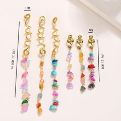 Crystal Stone Hair Wrap Charms-6 pcs