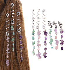 Crystal Stone Hair Wrap Charms-6 pcs