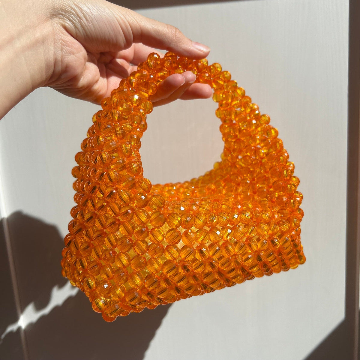Orange Beaded Handbag - ConiBeads