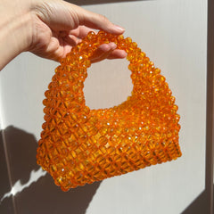 Orange Beaded Handbag - ConiBeads
