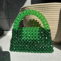 Stylish Green Gradient Bead Bag – Fashionable Handbag