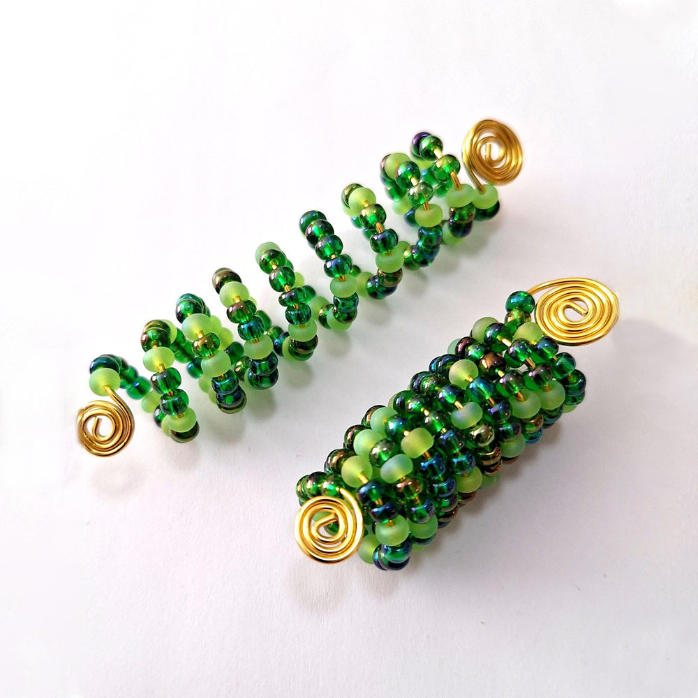 Unique hair wraps with gold and silver wire loops