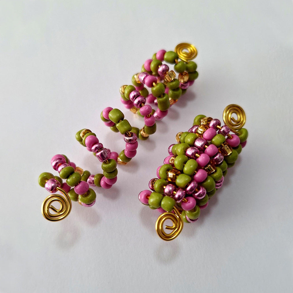Vibrant DIY-style beaded hair jewelry pieces
