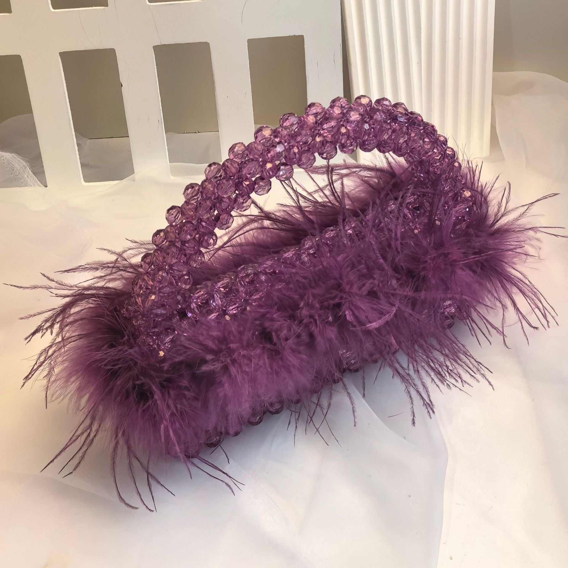 Elegant Feathered Bead Bag for events - ConiBeads