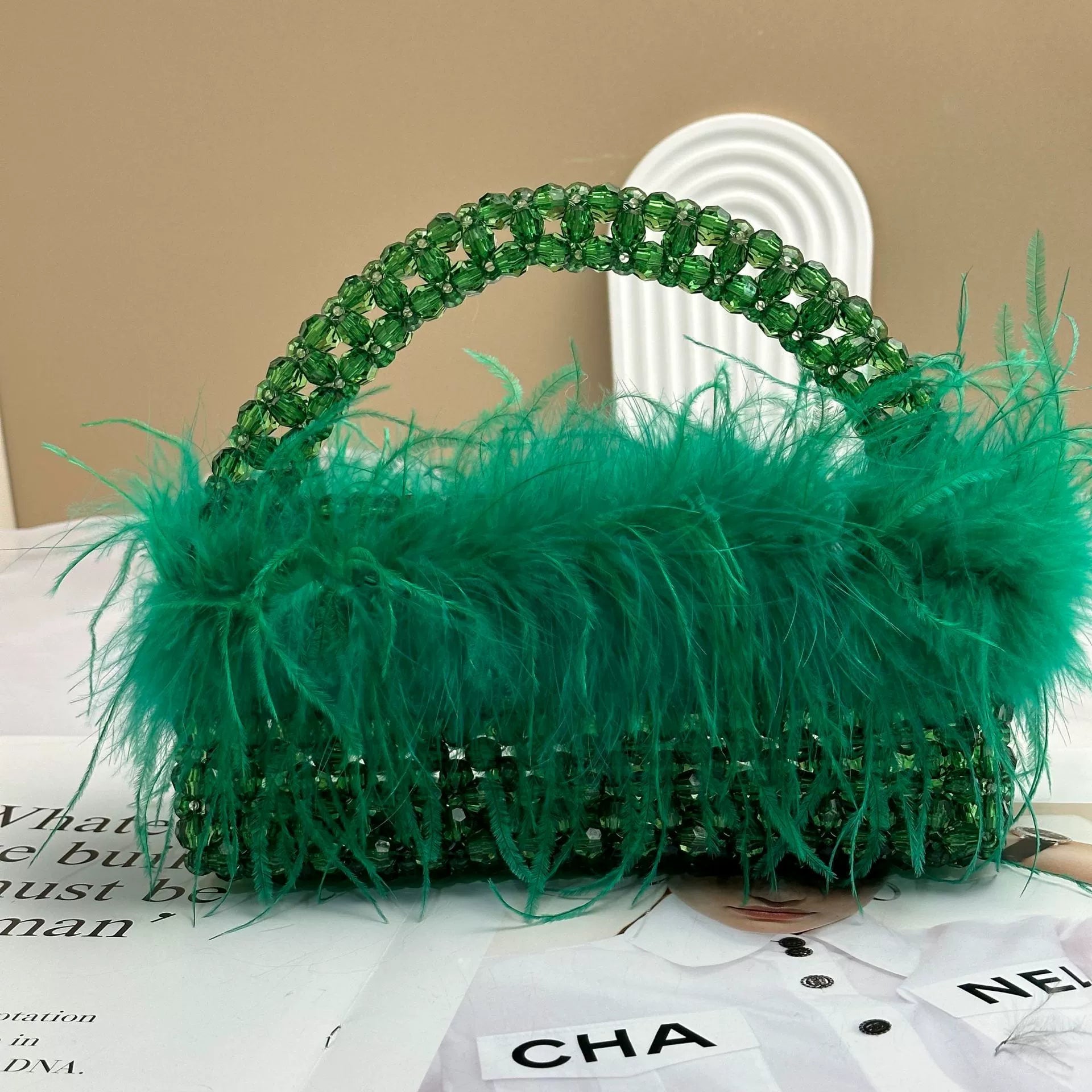 Elegant Feathered Bead Bag - ConiBeads