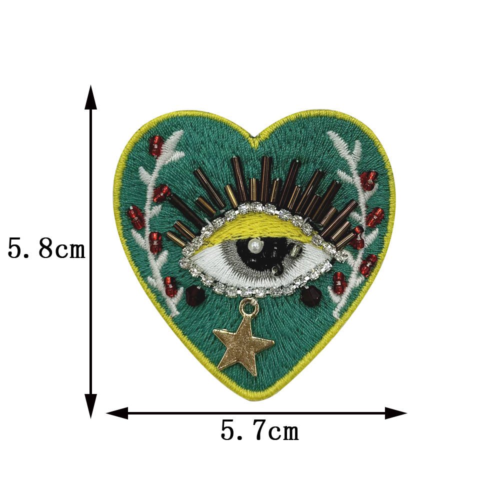 Handmade Eye Beaded Embroidery Patches - ConiBeads