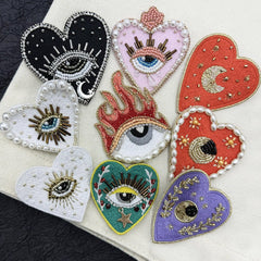 Handmade Eye Beaded Embroidery Patches - ConiBeads