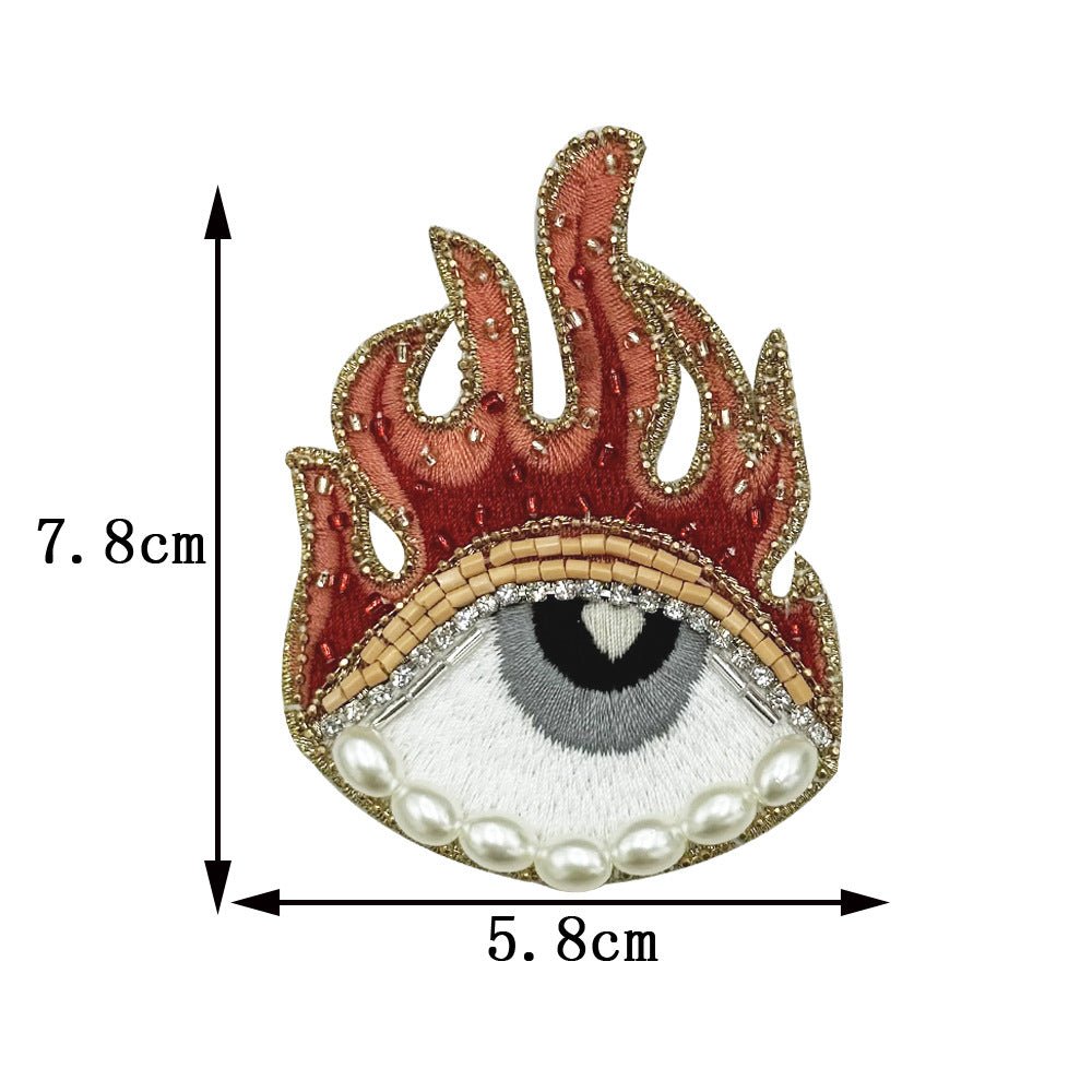 Handmade Eye Beaded Embroidery Patches - ConiBeads