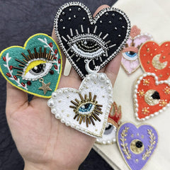 Handmade Eye Beaded Embroidery Patches - ConiBeads