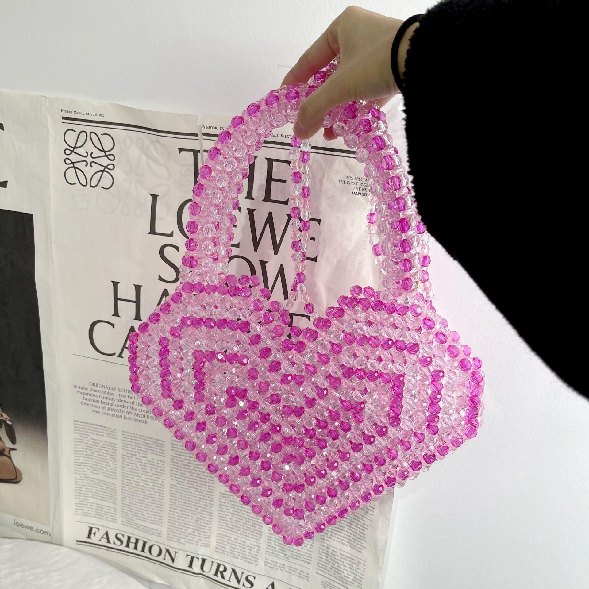 Heart Shaped Beaded Handbag - ConiBeads
