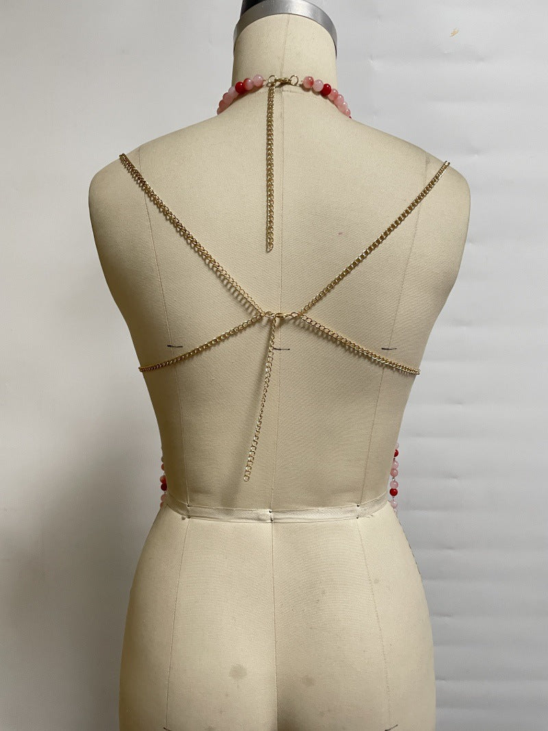 pink beaded top back side