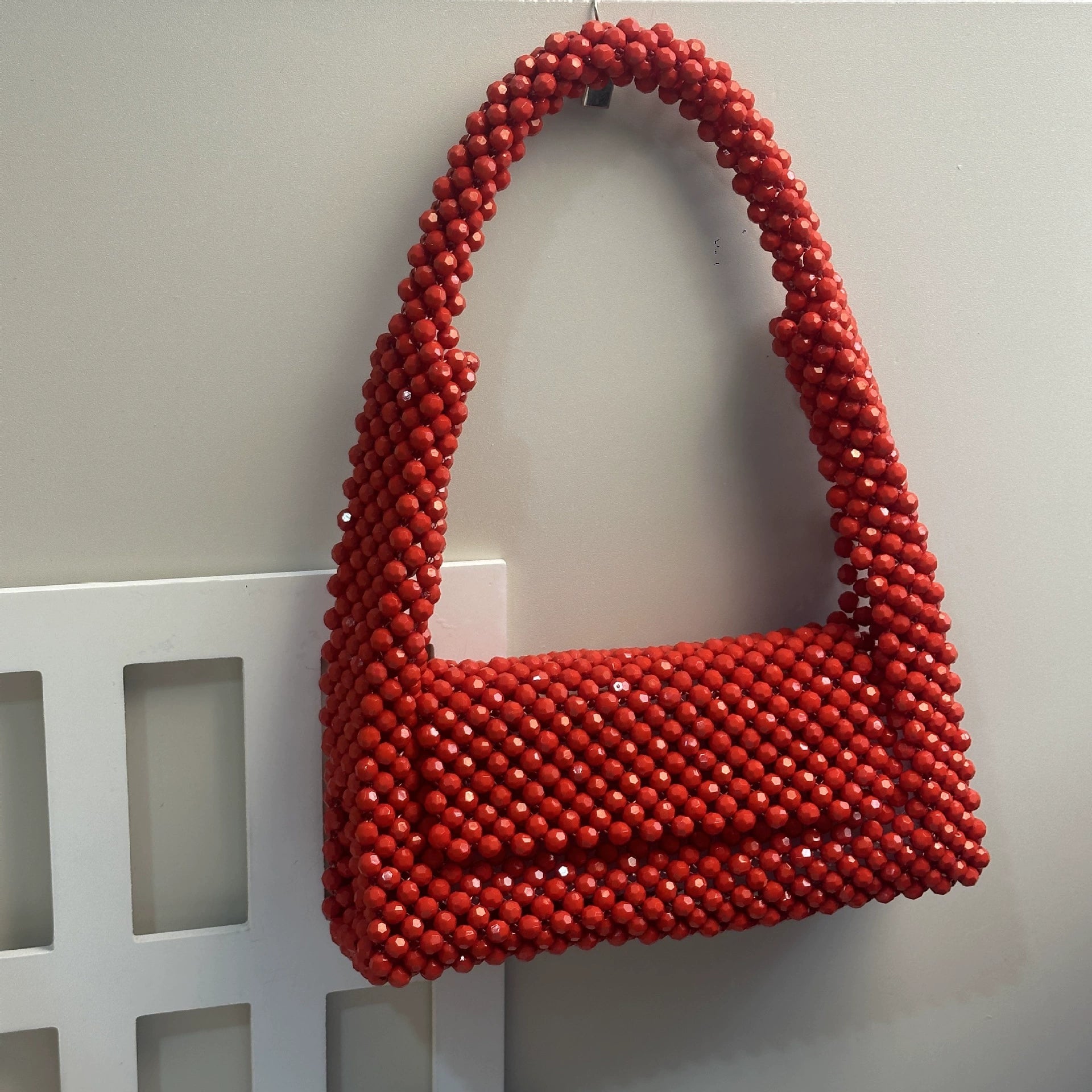 red shoulder bag - conibeads