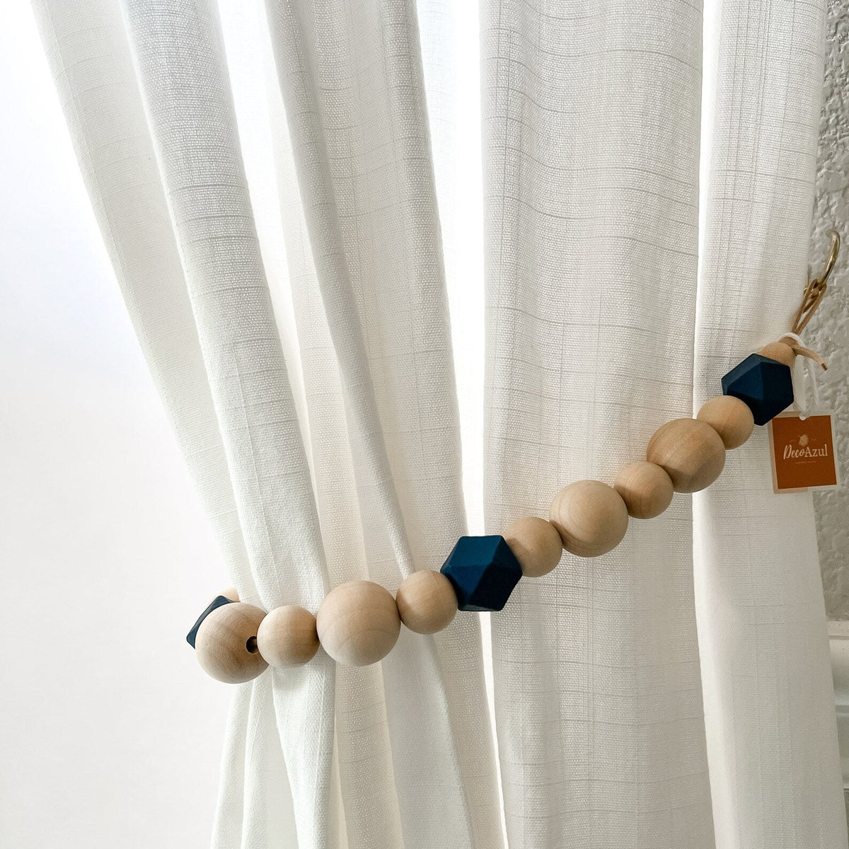 Wood Bead Curtain Tieback - ConiBeads