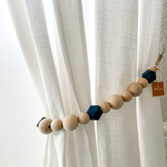 Wood Bead Curtain Tieback - ConiBeads