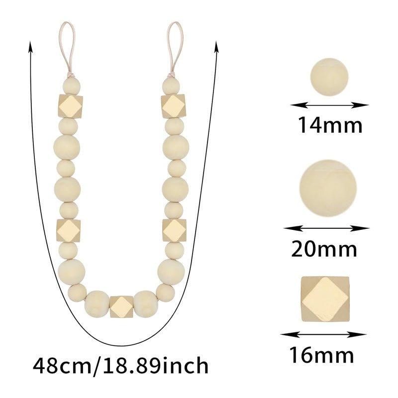 Wood Bead Curtain Tieback - ConiBeads
