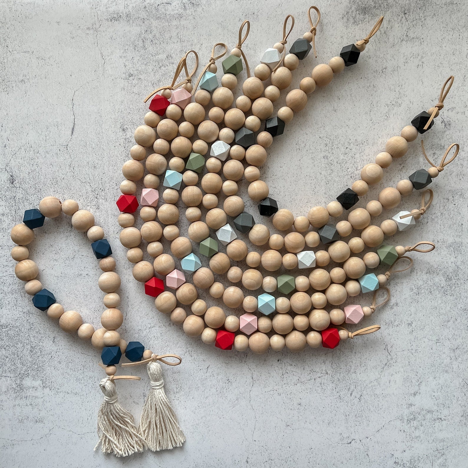 Wood Bead Curtain Tieback - ConiBeads