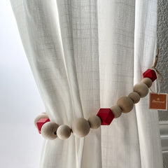 Wood Bead Curtain Tieback - ConiBeads