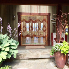 Wooden Beaded Door Curtain - Geometric Diamond - ConiBeads