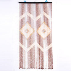 Wooden Beaded Door Curtain - Geometric Diamond - ConiBeads