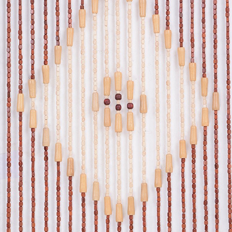 Wooden Beaded Door Curtain - Geometric Diamond - ConiBeads