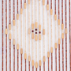 Wooden Beaded Door Curtain - Geometric Diamond - ConiBeads